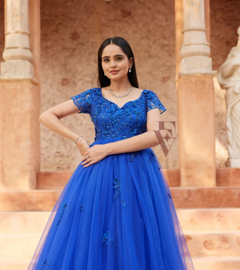 Gorgeous Blue Flared Gown