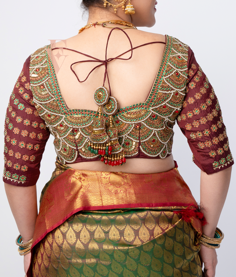 Deep Maroon Silk Cotton Blouse