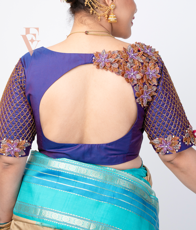 A violet silk cotton blouse