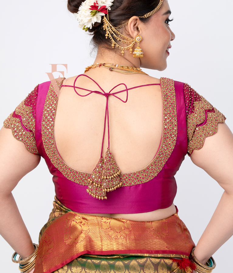 Dark Pink Silk Cotton Blouse