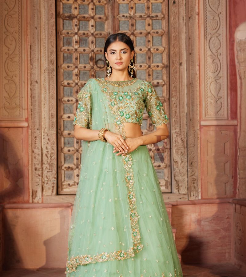 Premium Aqua Green Lehenga