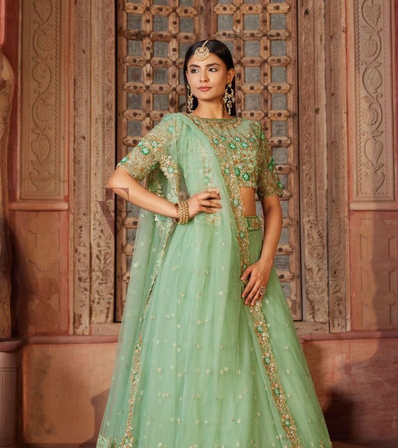 Premium Aqua Green Lehenga