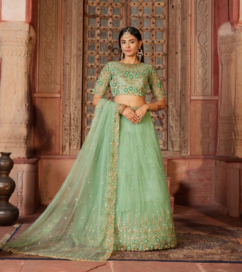 Premium Aqua Green Lehenga