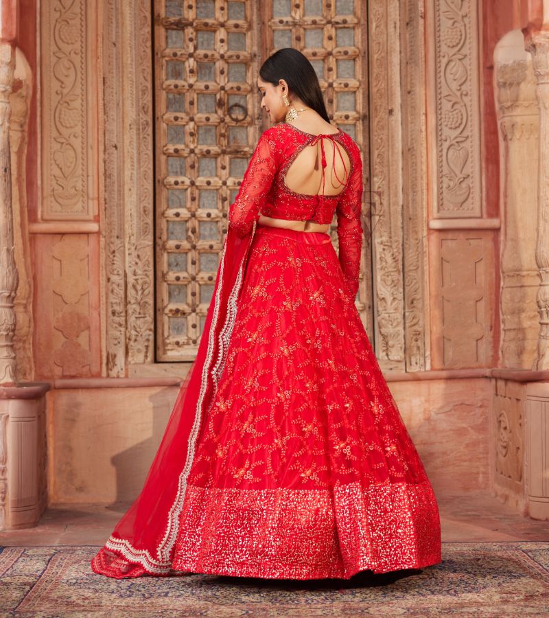 Vibrant Red Lehenga