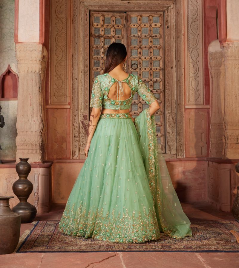 Premium Aqua Green Lehenga
