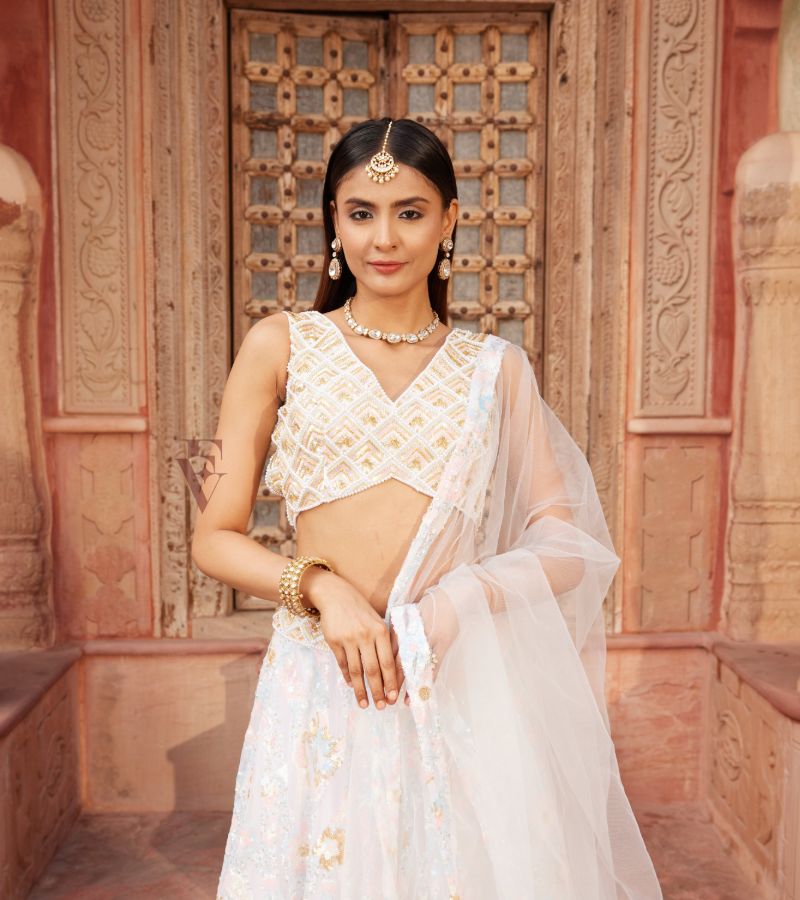 Off-white Lehenga