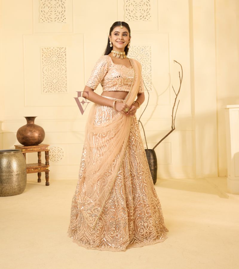 Pastel Peach Lehanga
