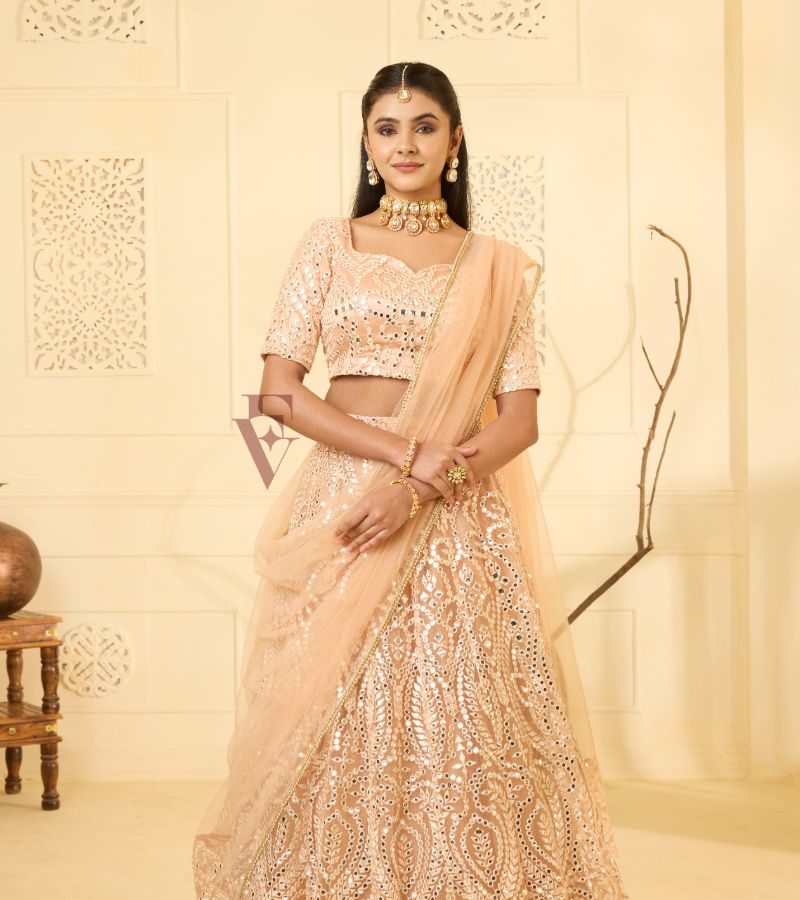 Pastel Peach Lehanga