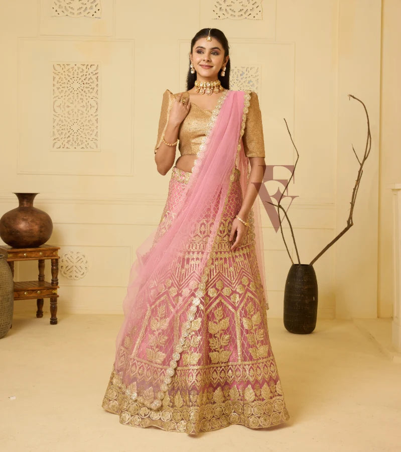 A pink lehenga
