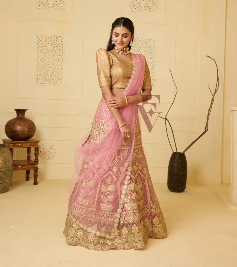 A pink lehenga