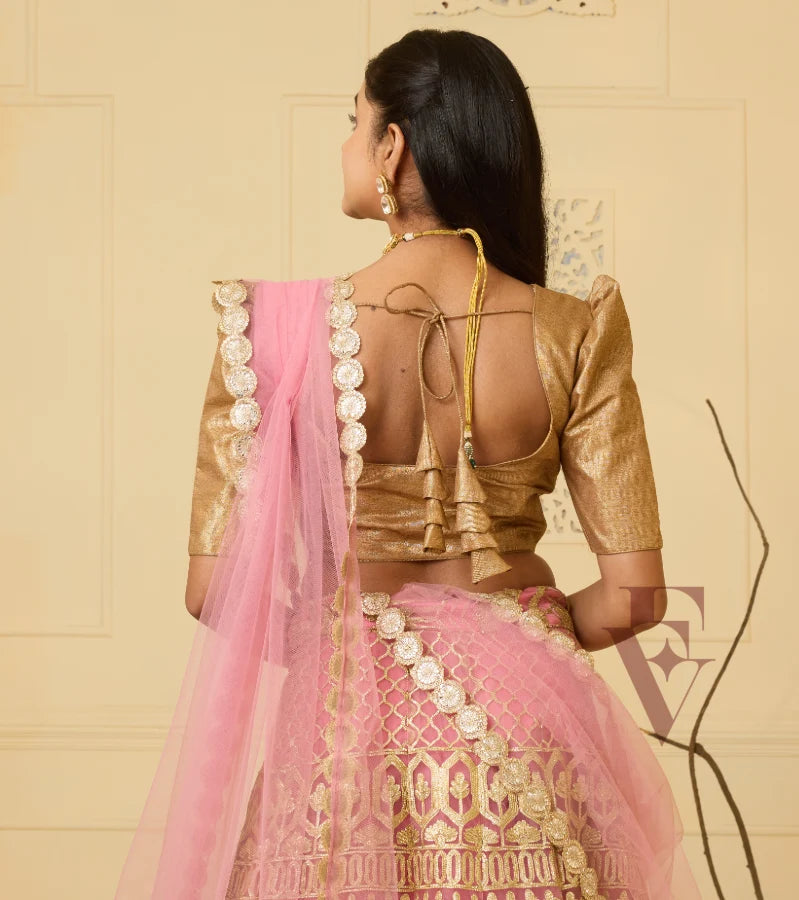 A pink lehenga