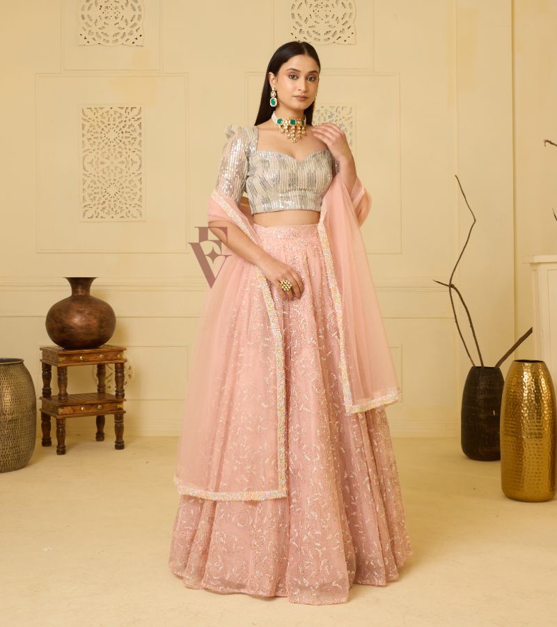 Peach Lehanga