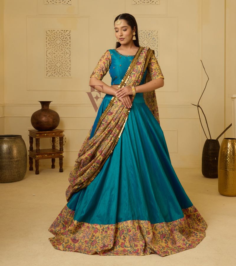 Rama Blue with Yellow Lehanga