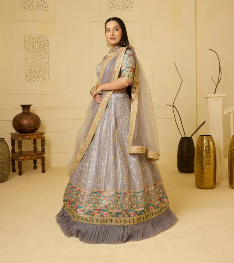 A graceful grey lehenga