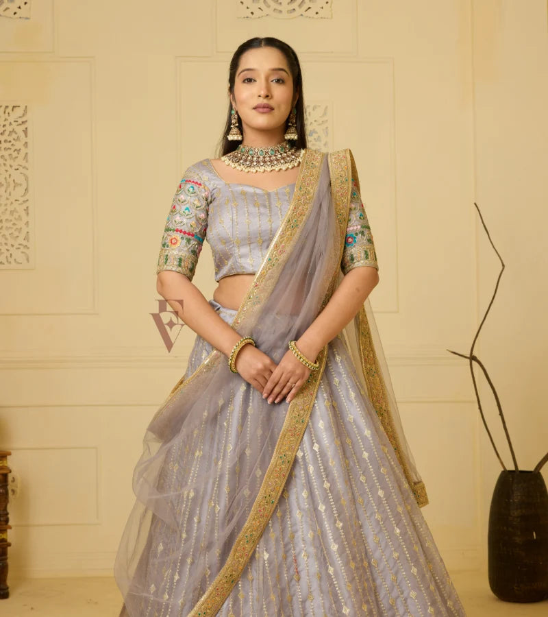 A graceful grey lehenga