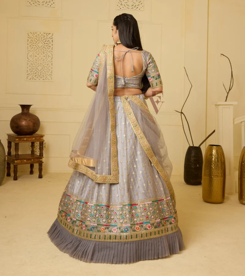 A graceful grey lehenga