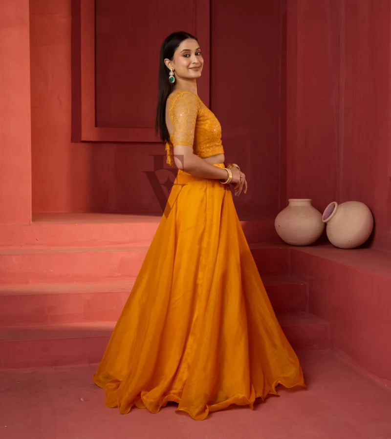 A vibrant yellow ensemble