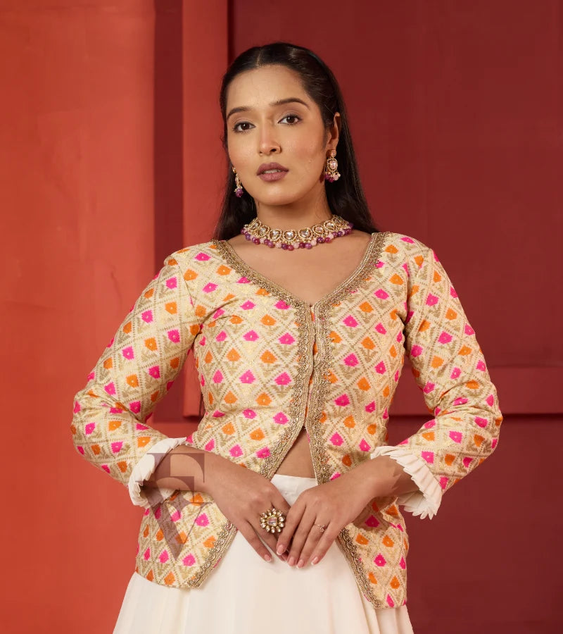 A flowing cream premium georgette skirt