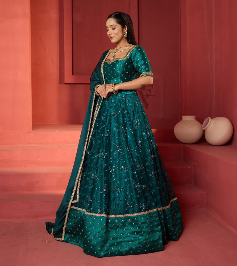 Rama green Lehanga
