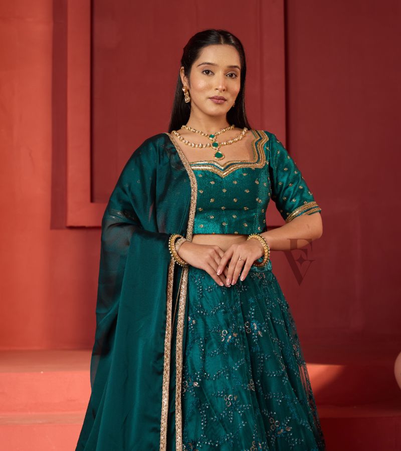 Rama green Lehanga