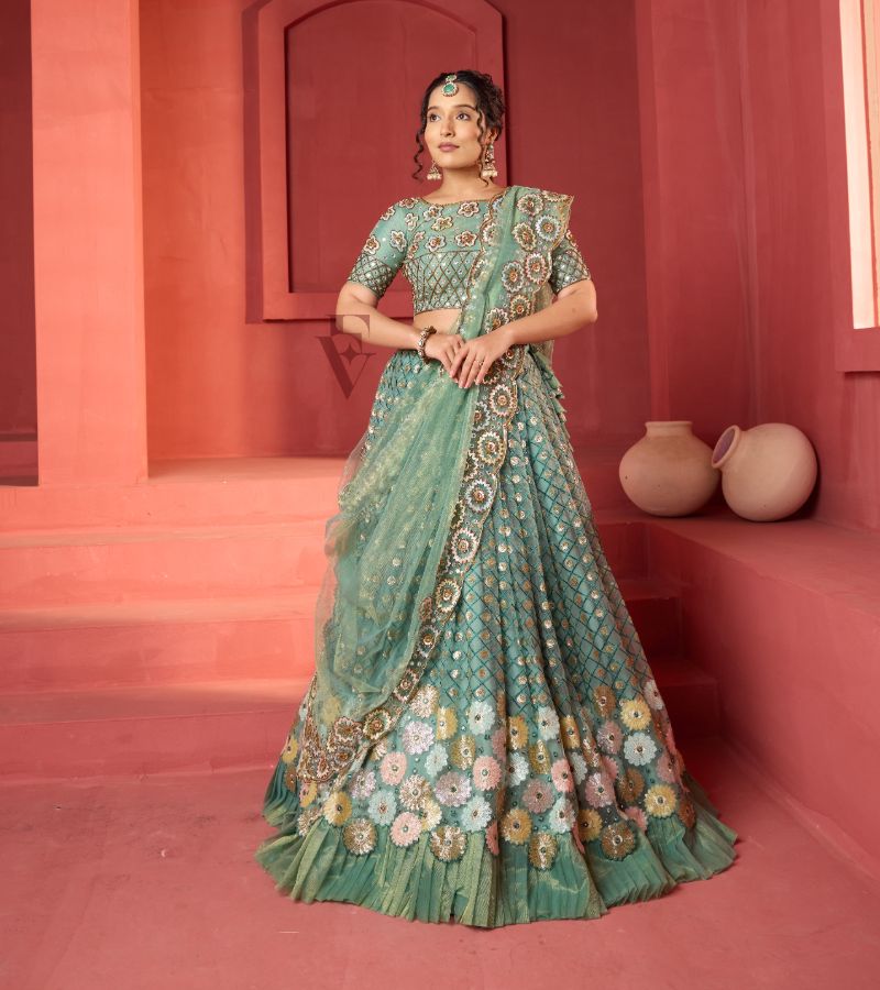 Teal Green Lehanga