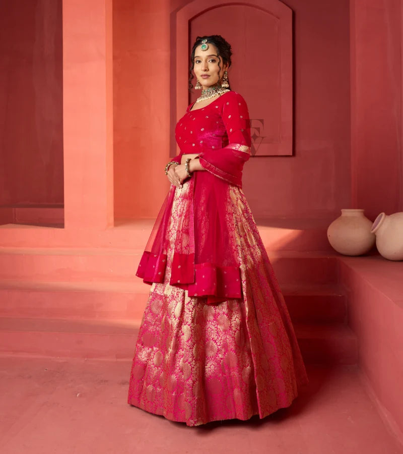 A radiant rani pink lehenga