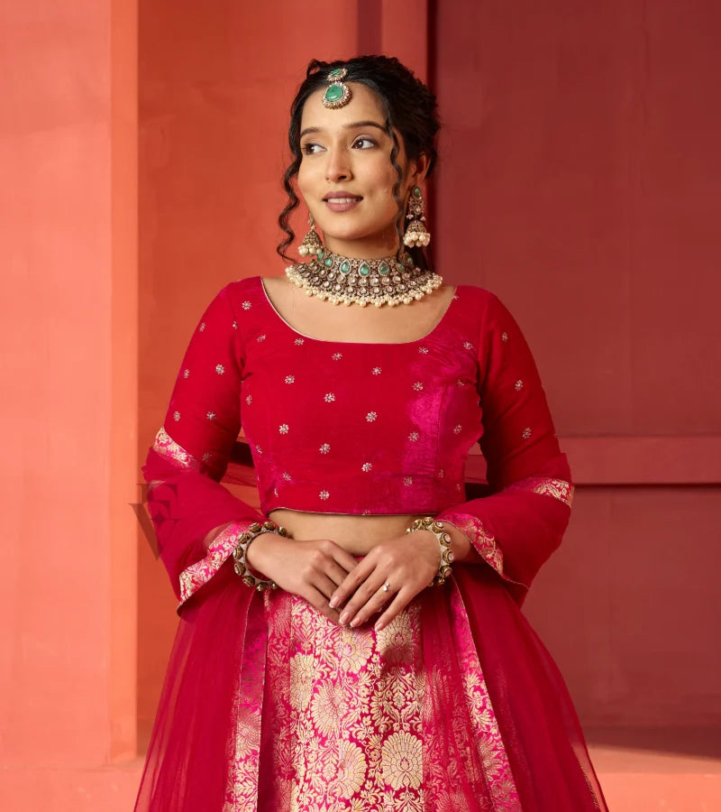 A radiant rani pink lehenga