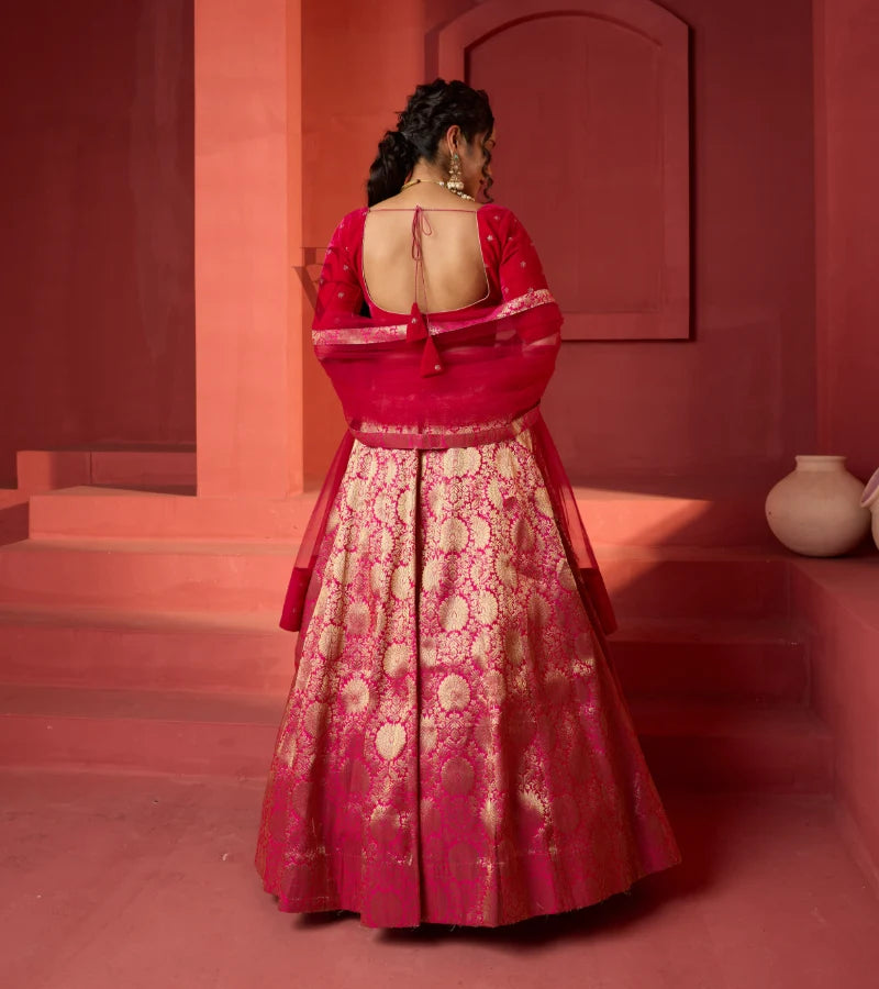 A radiant rani pink lehenga