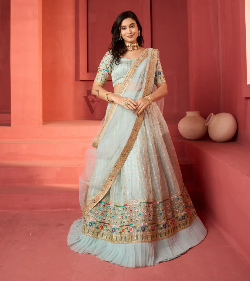 This sea green lehenga