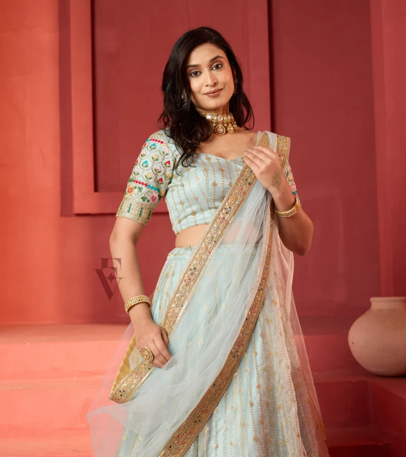 This sea green lehenga