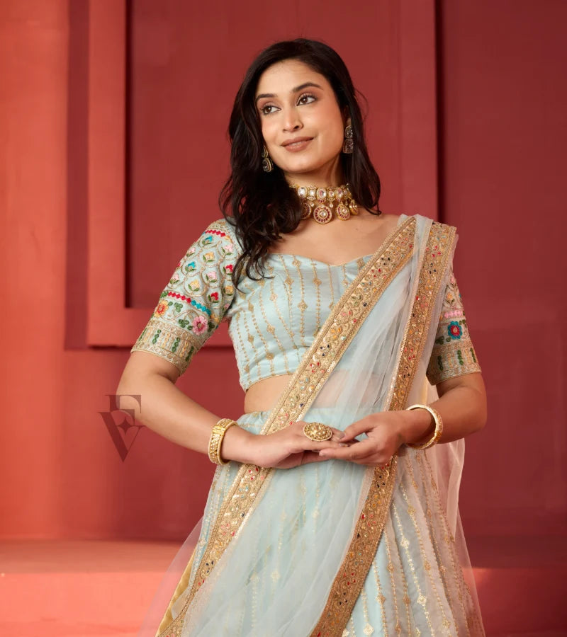 This sea green lehenga