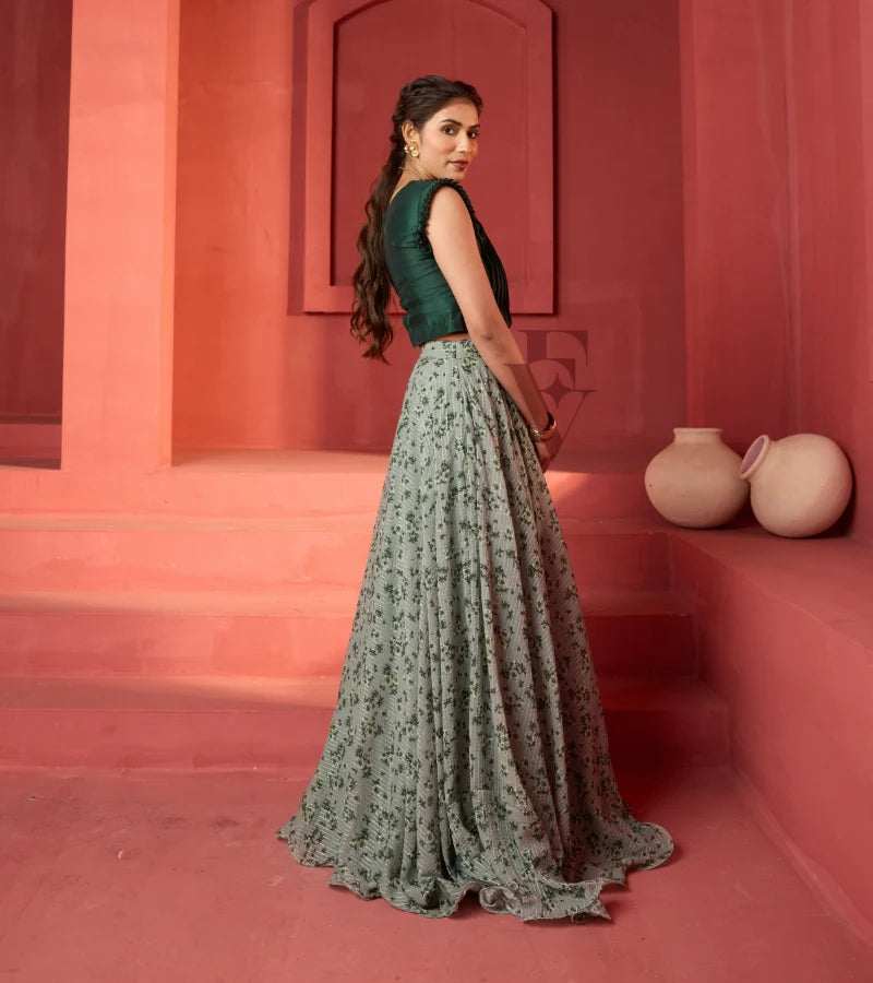 Sea Green Georgette Skirt