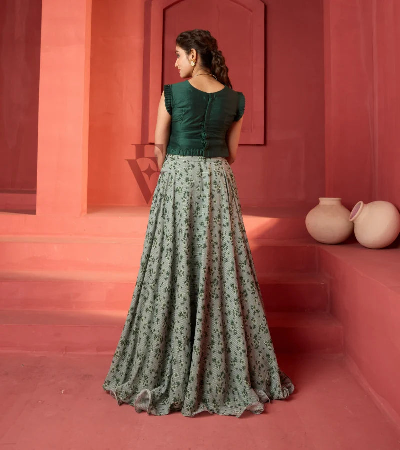 Sea Green Georgette Skirt