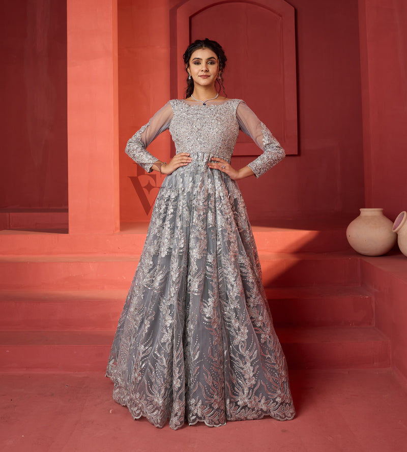 Grey Flared Gown