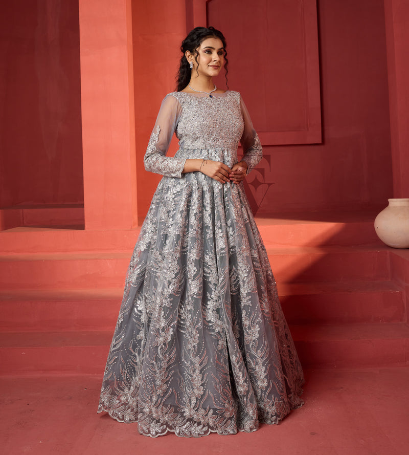 Grey Flared Gown