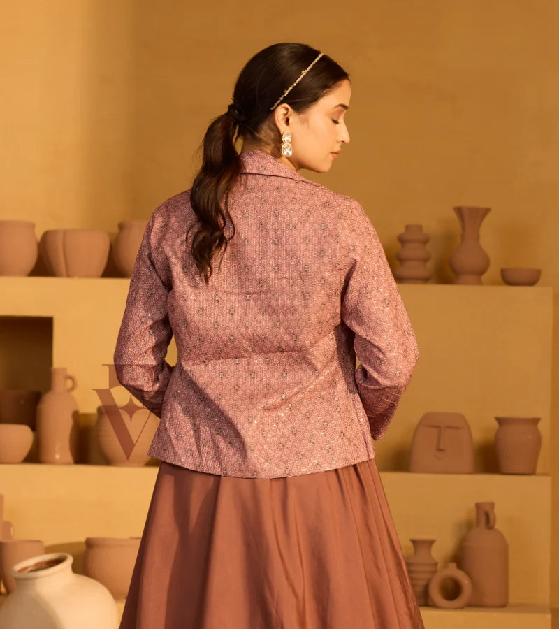 An onion pink Roma silk gown