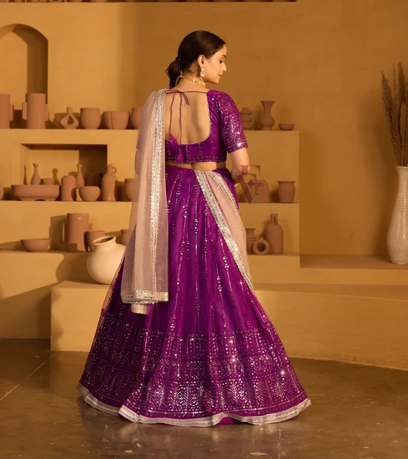 Dark violet lehenga