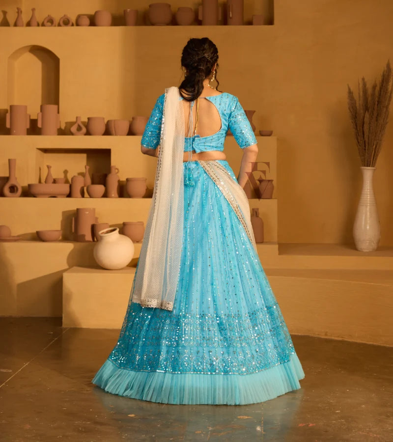 Sky blue lehenga