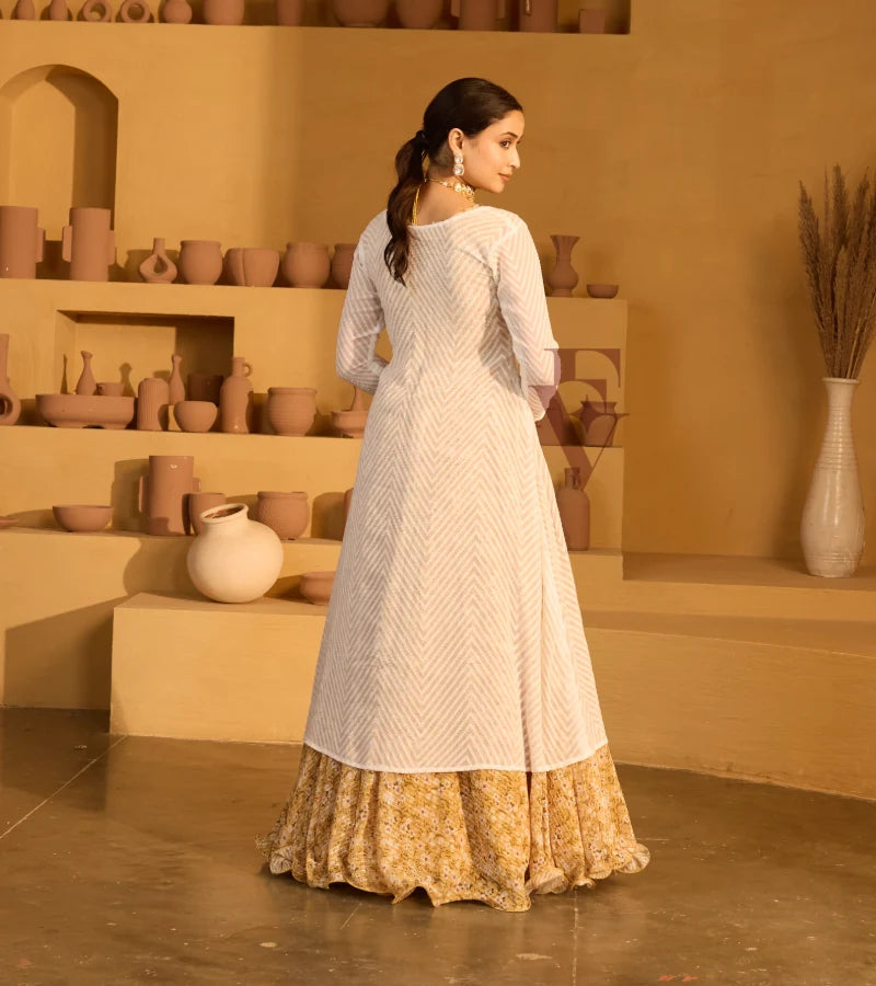 A yellow georgette gown