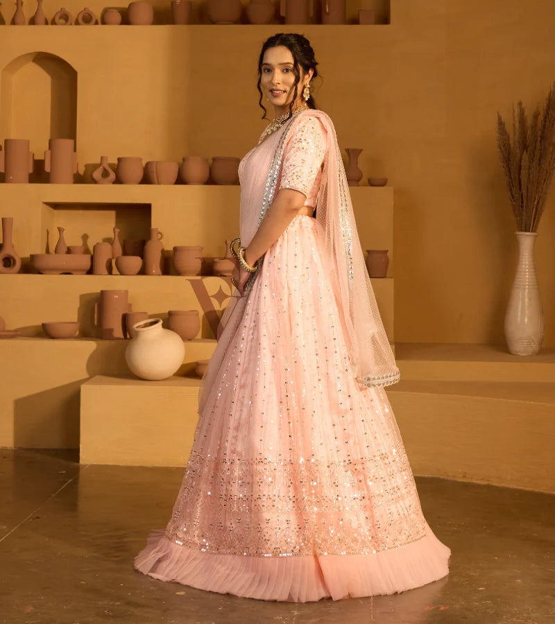 peach lehenga