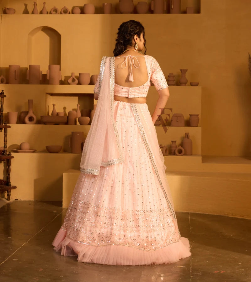 peach lehenga