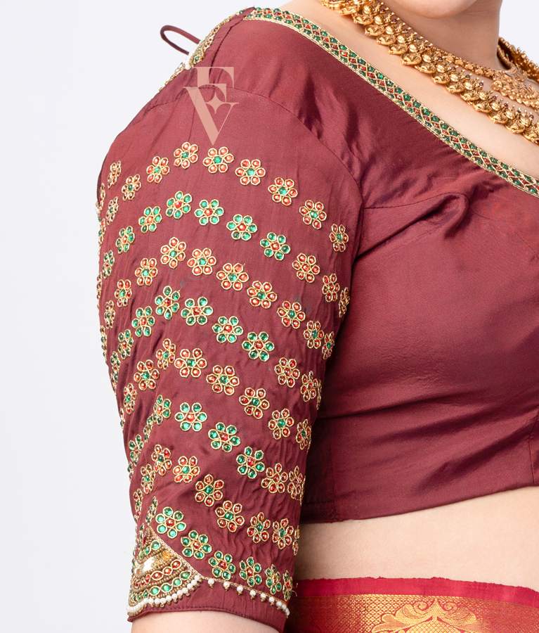 Deep Maroon Silk Cotton Blouse