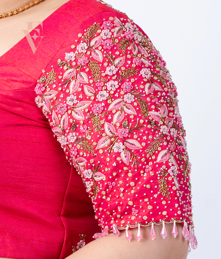 Pink Raw Silk Cotton Blouse