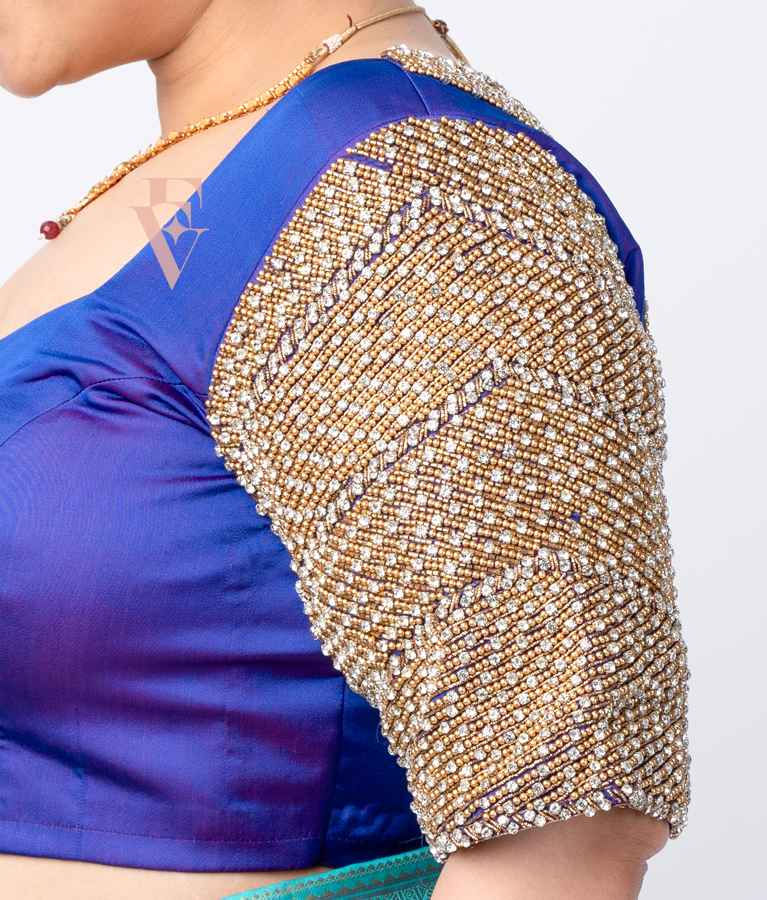 Bluish Violet Silk Cotton Blouse