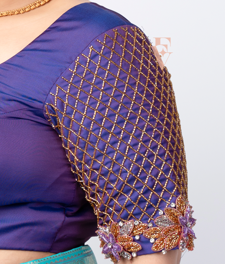 A violet silk cotton blouse