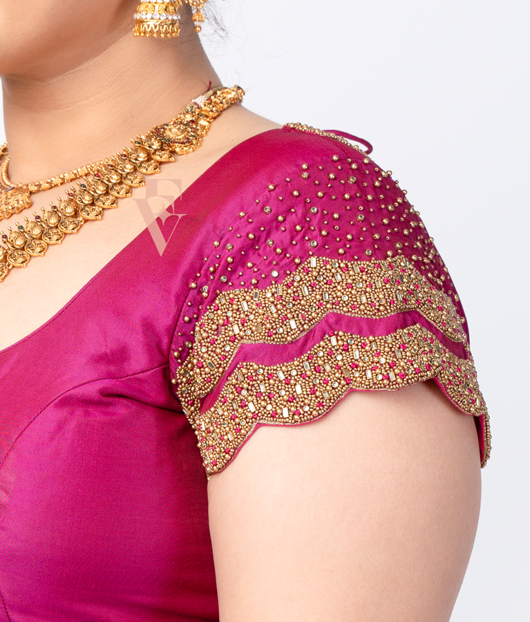 Dark Pink Silk Cotton Blouse